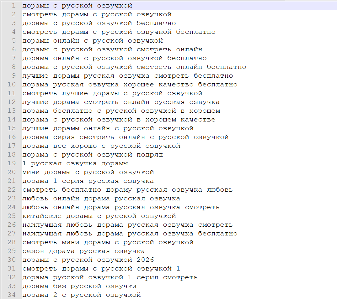 Файл wordstat_words.txt после сбора популярных фраз